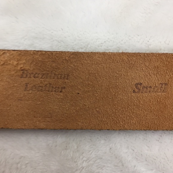 Brazilian Leather Belt Tan Embossed Floral Small - Picture 4 of 8